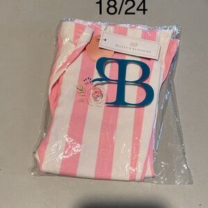 Bailey's Blossoms Pink and White Striped jean flares